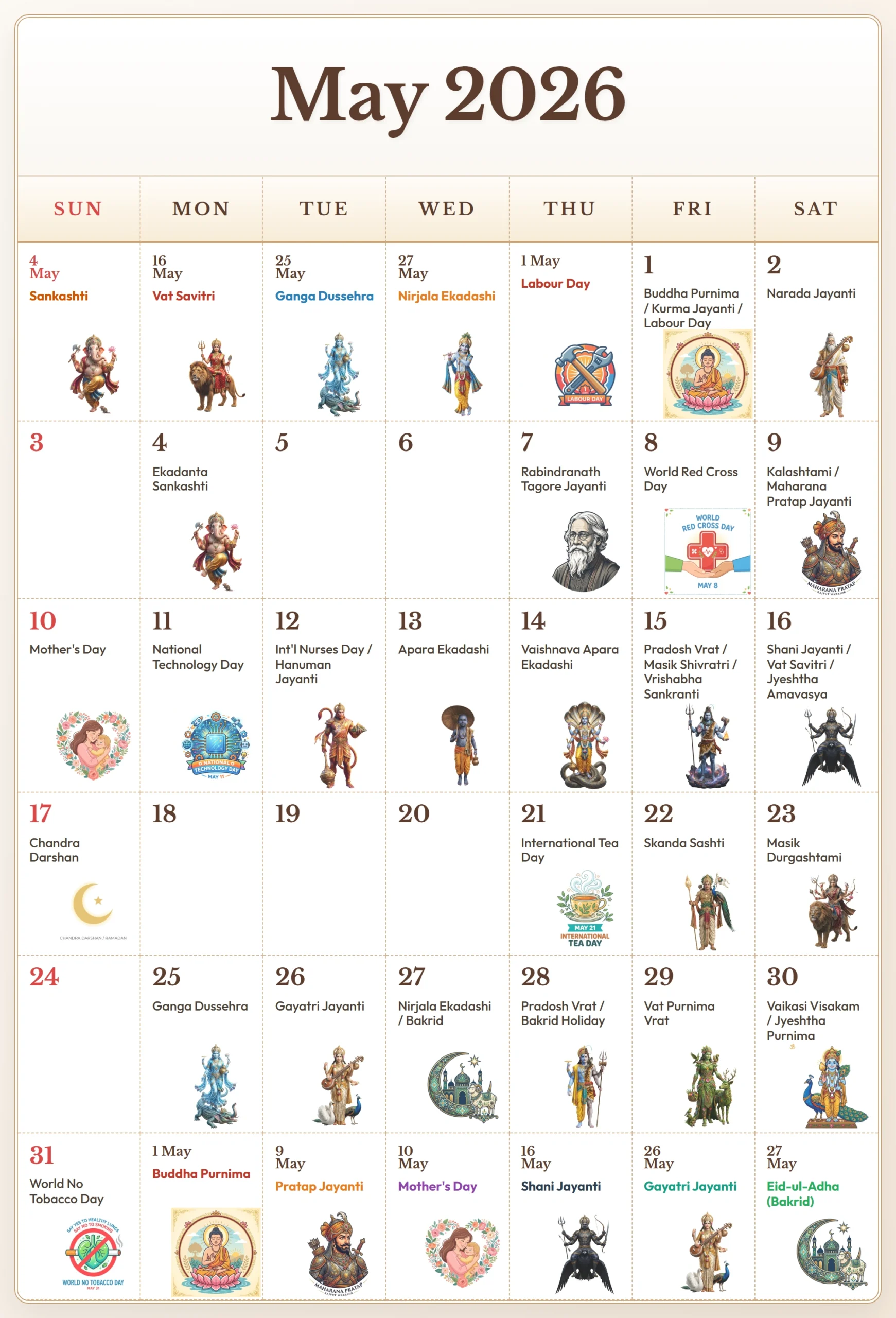 Festival Calendar 2026 May 
